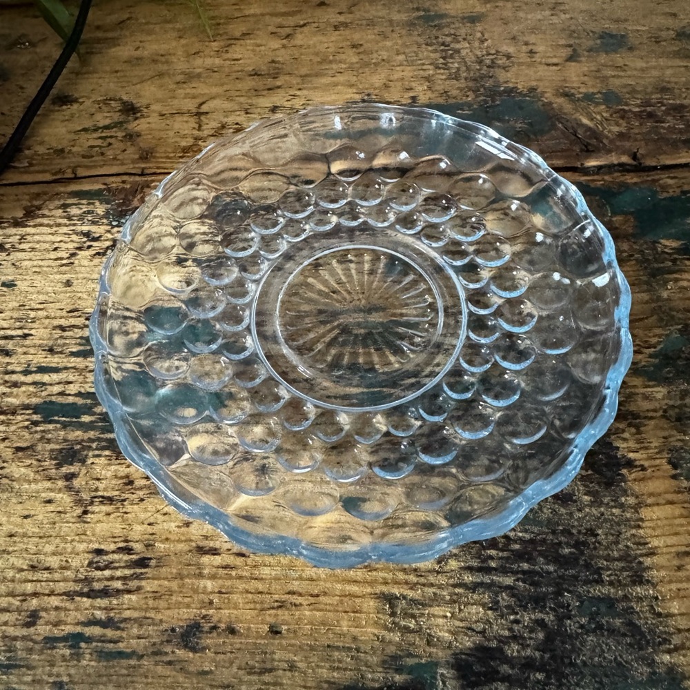 Elegant Light Blue Bubble Glass Plate